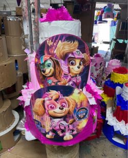 Paw patol skye three tier pinata with balls