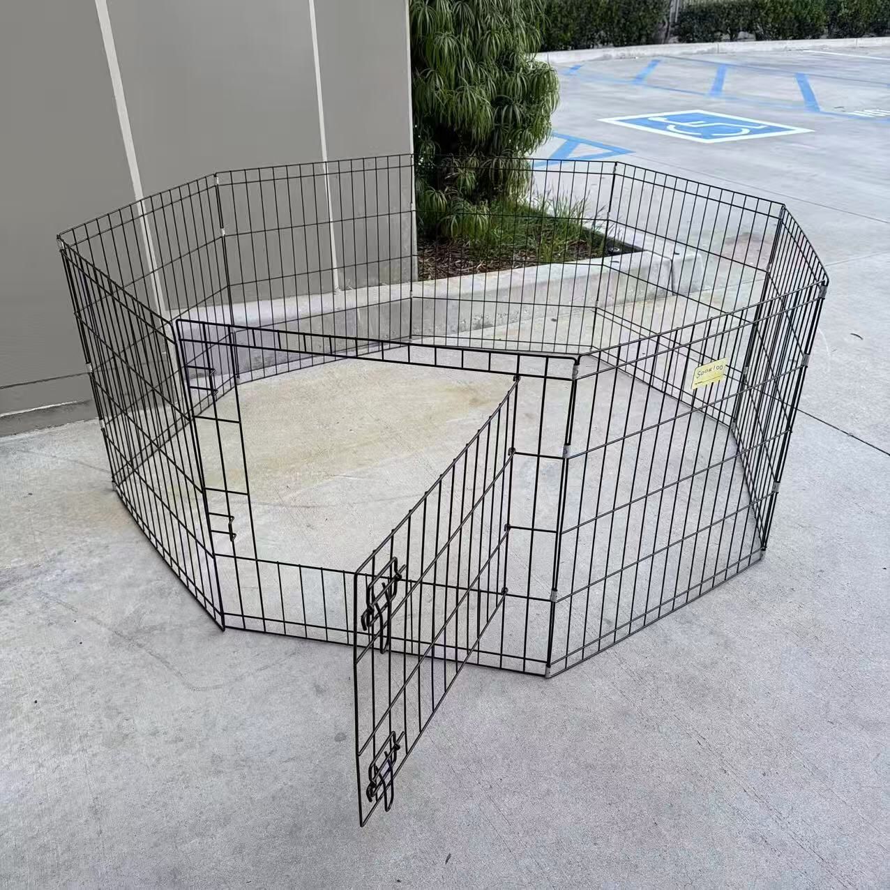 New In Box 24 Inch Tall X 8 Panel Exercise Playpen Pet Gate Fence Mesh Still Metal Wire Barrier Kennel For Dog Pet