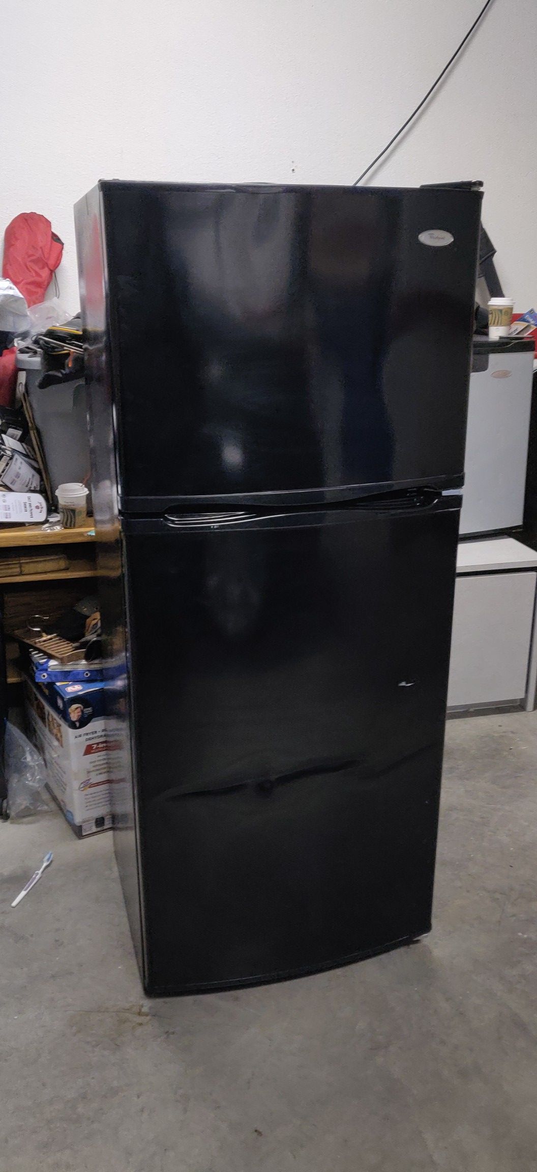 Black Whirlpool small refrigerator