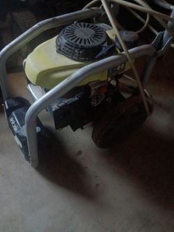 Green Ryobi gas pressure washer