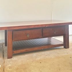2 Drawer Brown Coffee Table