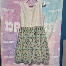 Lace Top Floral Skirt Sleeveless Dress