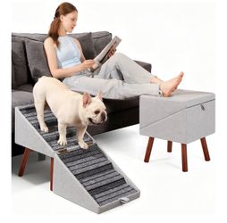 Dog Ramp with Non-Slip Surface and Wood Legs