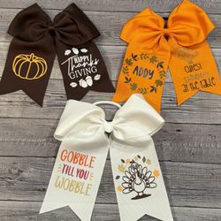 Thanksgiving Hair Tie Bows