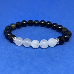 Natural Charged Gold Obsidian & Jade Bracelet (Protection,Calm Emotions,Remove Negativity,healer)