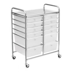 Clear 12 Drawer Rolling Cart