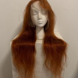 30” Ginger Human Hair Wig