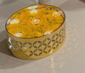 Glass gold design decorative bowl