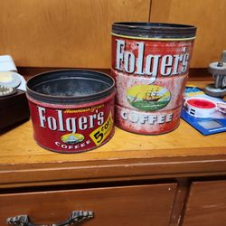 Antique Folgers Cans