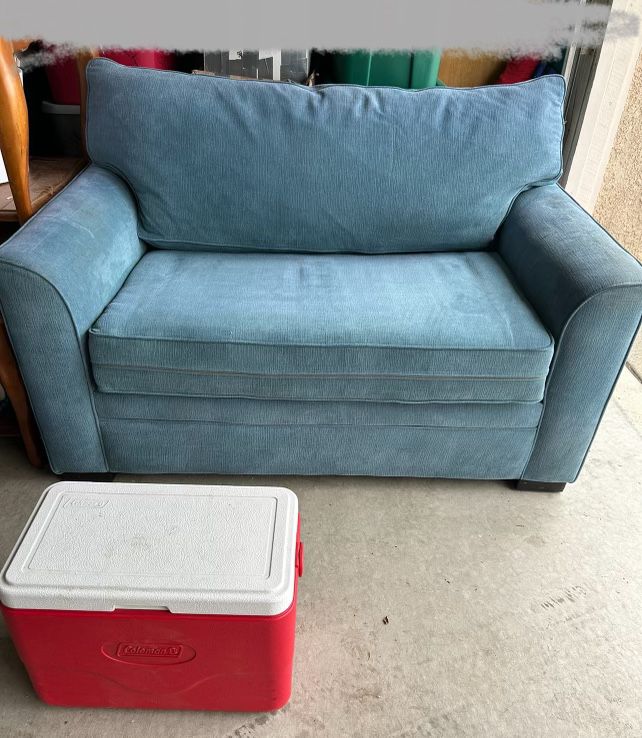 Clean Unused Couch with Bed and Mattress