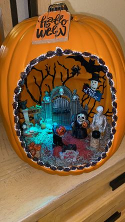 Pumpkin decor with lights