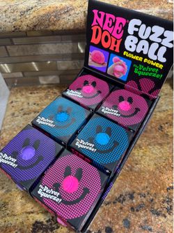 Schylling NeeDoh Nee Doh Fuzz Ball Flower Power Lot of 12 with Display Box