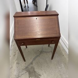 Mahogany Slant-Front Secretary Desk, Federal Style, Inlay, Fitted Interior