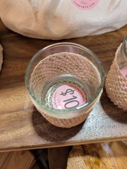 Glass Cup with Woven Rattan Sleeve