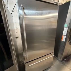 36” Kitchenaid Built In Bottom Freezer Stainless Steel Refrigerator 