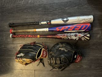 Baseball Bats and Left Handed Gloves