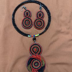 Hand crafted African beaded earrings /set