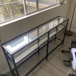 Glass Shelf Console Table For Plants