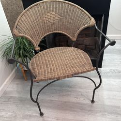 Wrought Iron and Bamboo chair
