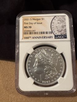 2021 (S) Morgan $1 First Day Of Issue MS70 100th Anniversary