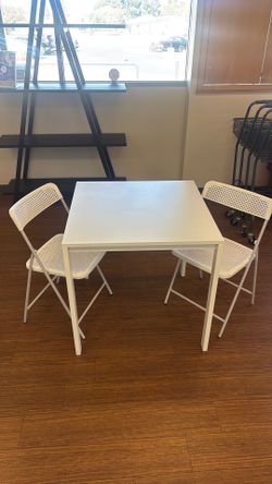 White Dining Table & 2 Chairs Set – $150
