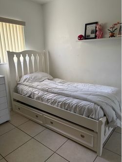 Twin bed frame with storage