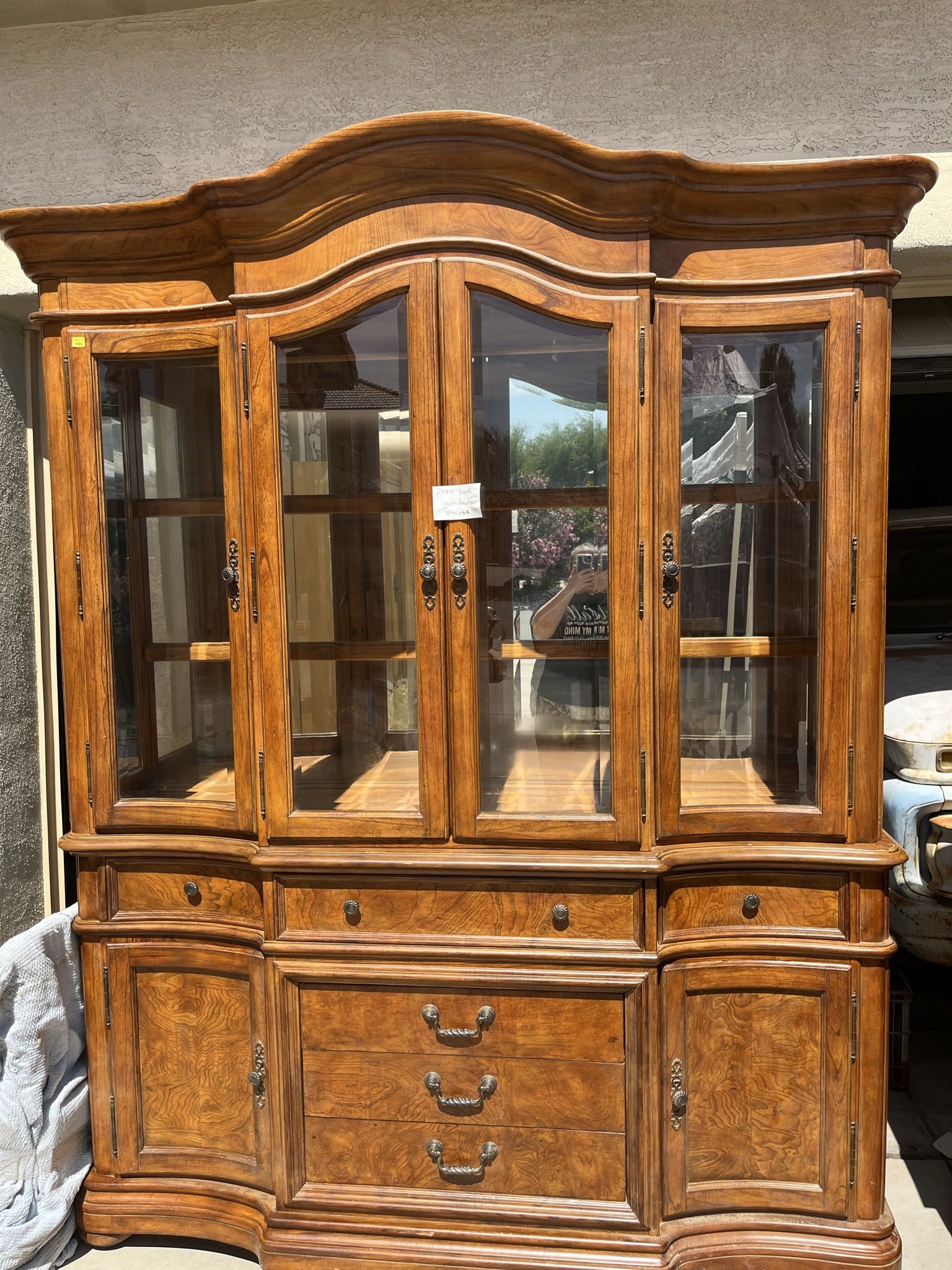 Solid Wood And Glass China Cabinet