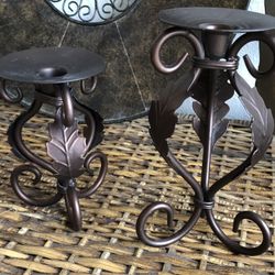 2 Bronze Candle Holders