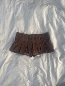 Free People micro mini pleated brown skirt