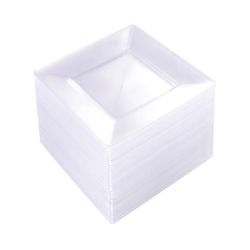 100pcs Clear Plastic Plates, 6 inch Square, Disposable NEW!! NIB