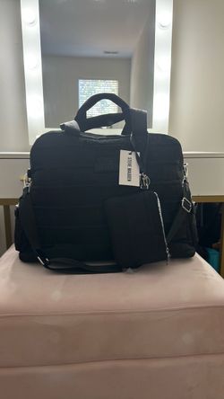 Steve Madden Black Quilted Tote Bag