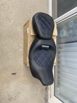 Harley Davidson Blue Stitch Seat