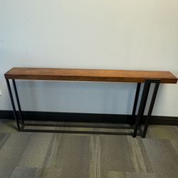Thin Wood And Steel 6ft Entry Table 