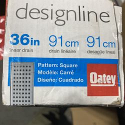 Oatey Designline 36 in. Stainless Steel Linear Shower Drain with Square Pattern Drain Cover
