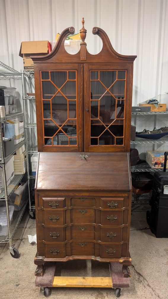 Vintage French Chippendale Secretary Desk