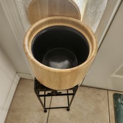 Dansk Ice Bucket Vintage 7“ X 9“Mid century Modern blonde wood Lined Perfect