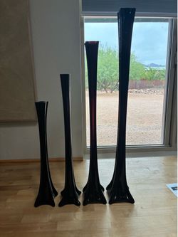 60 Black Tall Skinny Vases
