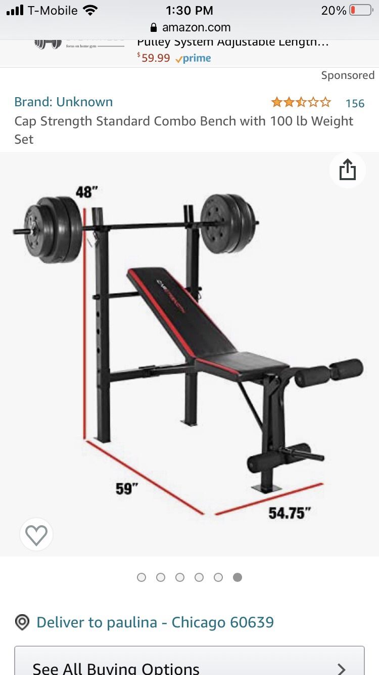 Bench Press Weights Included 100lbs With Barbell New In Box