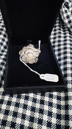 Silver Plated Filigree Flower Ring