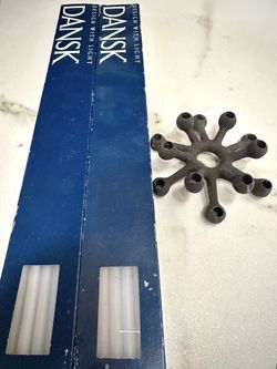 Vintage Mid Century Modern Dansk Candle Holder & Candles