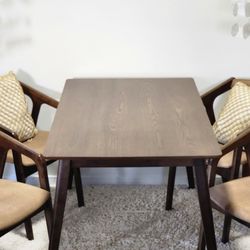 Art Deco Wood Dining Table and Chairs
