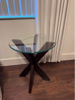 Wood Glass side Table