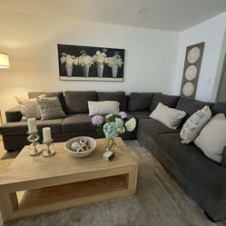 Grey Chenille Sectional