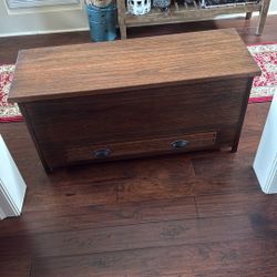 Handmade Blanket Chest With Bottom Drawer Made Of Jotoba Wood Also Known As Brazilian Cherrywood.