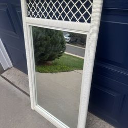 Vintage Wicker Mirror. 26"W*46"T.