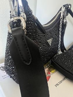 Satin Bag With Crystals Prad@/ Luxury Designer Bags / Purse / Belt / Wallet For Man / Cartera De Disenador / Louis / GG / CD