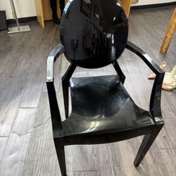 Kartell Louis Ghost Signed armchair in glossy black designed Phillips Starck