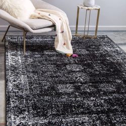 2- Modern Black & White Area Rugs