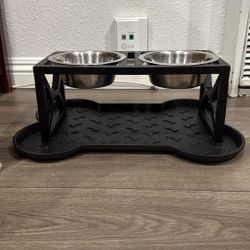 Pet bowl stand and place mat 