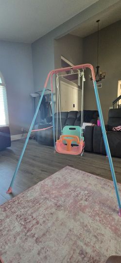 Indoor Toddler Swing Set with A-Frame Stand